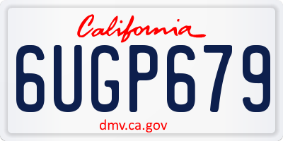 CA license plate 6UGP679