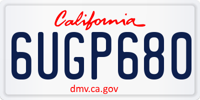 CA license plate 6UGP680