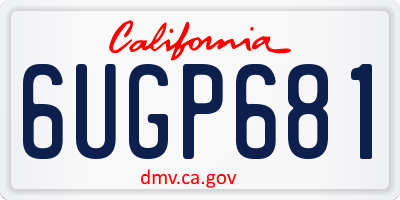 CA license plate 6UGP681