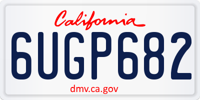 CA license plate 6UGP682