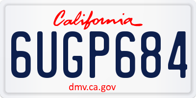CA license plate 6UGP684
