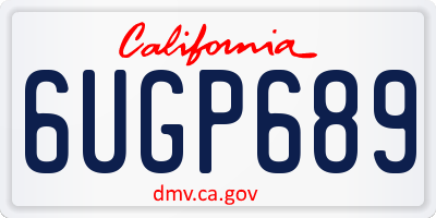 CA license plate 6UGP689
