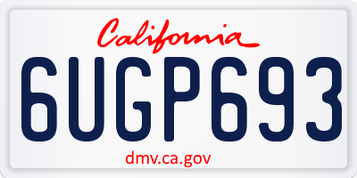 CA license plate 6UGP693