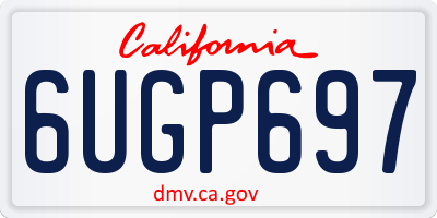CA license plate 6UGP697