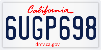 CA license plate 6UGP698
