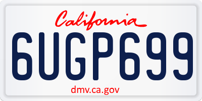 CA license plate 6UGP699