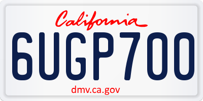 CA license plate 6UGP700