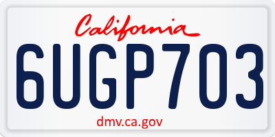 CA license plate 6UGP703