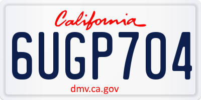 CA license plate 6UGP704