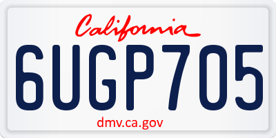 CA license plate 6UGP705