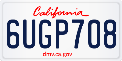 CA license plate 6UGP708