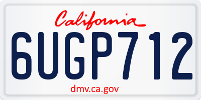 CA license plate 6UGP712