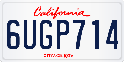 CA license plate 6UGP714