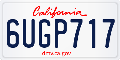 CA license plate 6UGP717