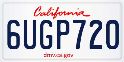 CA license plate 6UGP720