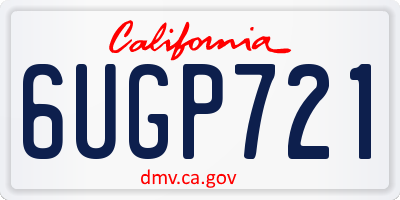 CA license plate 6UGP721