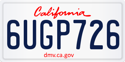 CA license plate 6UGP726