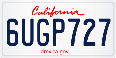 CA license plate 6UGP727