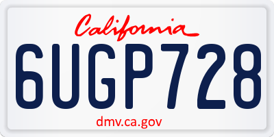 CA license plate 6UGP728