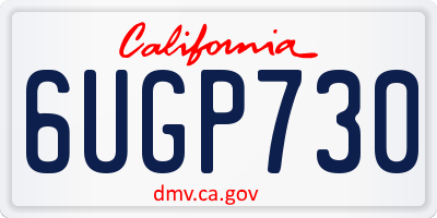 CA license plate 6UGP730