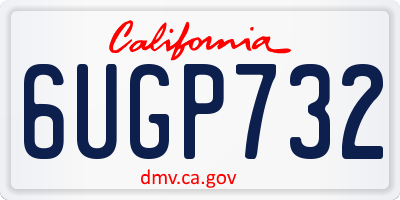 CA license plate 6UGP732