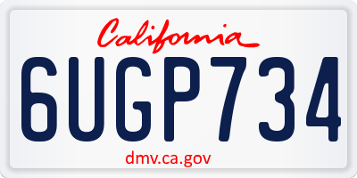 CA license plate 6UGP734