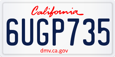 CA license plate 6UGP735