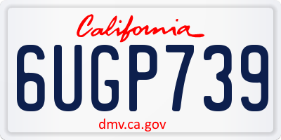 CA license plate 6UGP739