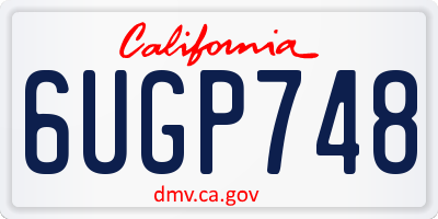 CA license plate 6UGP748