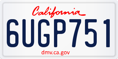 CA license plate 6UGP751