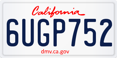 CA license plate 6UGP752