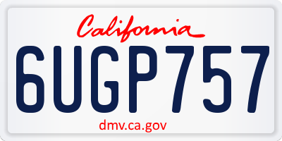 CA license plate 6UGP757
