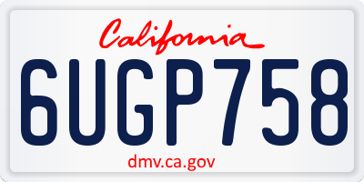 CA license plate 6UGP758