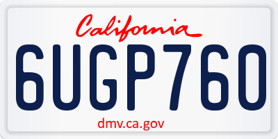CA license plate 6UGP760