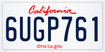 CA license plate 6UGP761