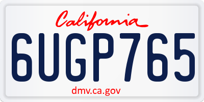 CA license plate 6UGP765