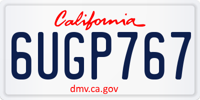 CA license plate 6UGP767