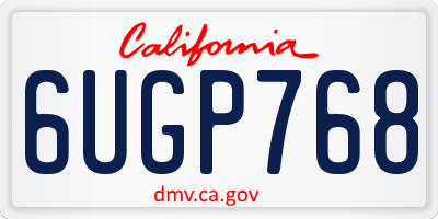 CA license plate 6UGP768