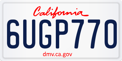 CA license plate 6UGP770