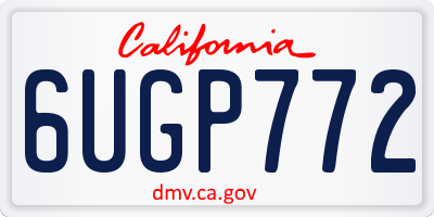 CA license plate 6UGP772