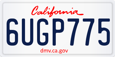 CA license plate 6UGP775