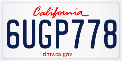 CA license plate 6UGP778