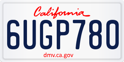 CA license plate 6UGP780