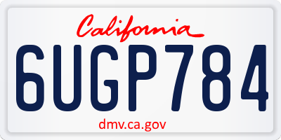 CA license plate 6UGP784
