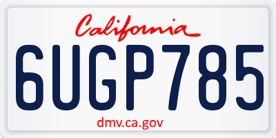 CA license plate 6UGP785