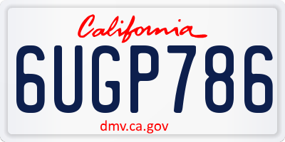 CA license plate 6UGP786
