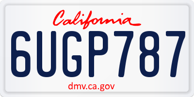 CA license plate 6UGP787