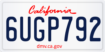 CA license plate 6UGP792