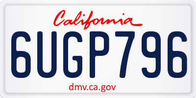 CA license plate 6UGP796