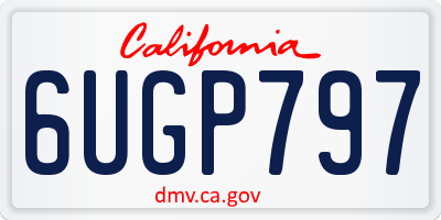 CA license plate 6UGP797